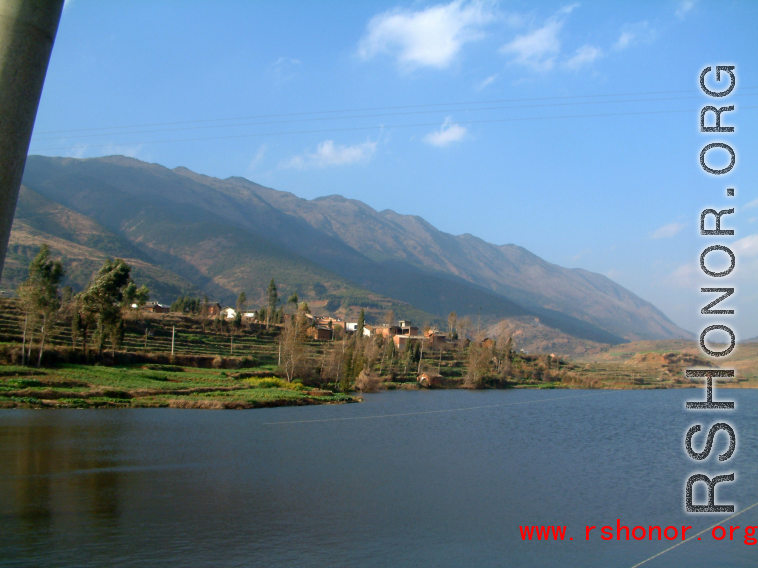 The mountains that Americans so often hiked near the remains of the American Camp Schiel rest camp, to the east of Kunming at the north end of Yangzonghai (阳宗海) lake, in 2007. 