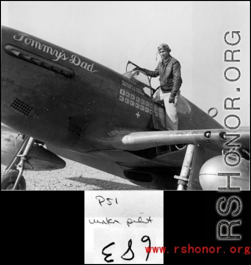 John C. "Pappy" Herbst, 23rd FG, and his P-51B "Tommy's Dad."  (Thanks jbarbaud for the info update!)  From the collection of Hal Geer.