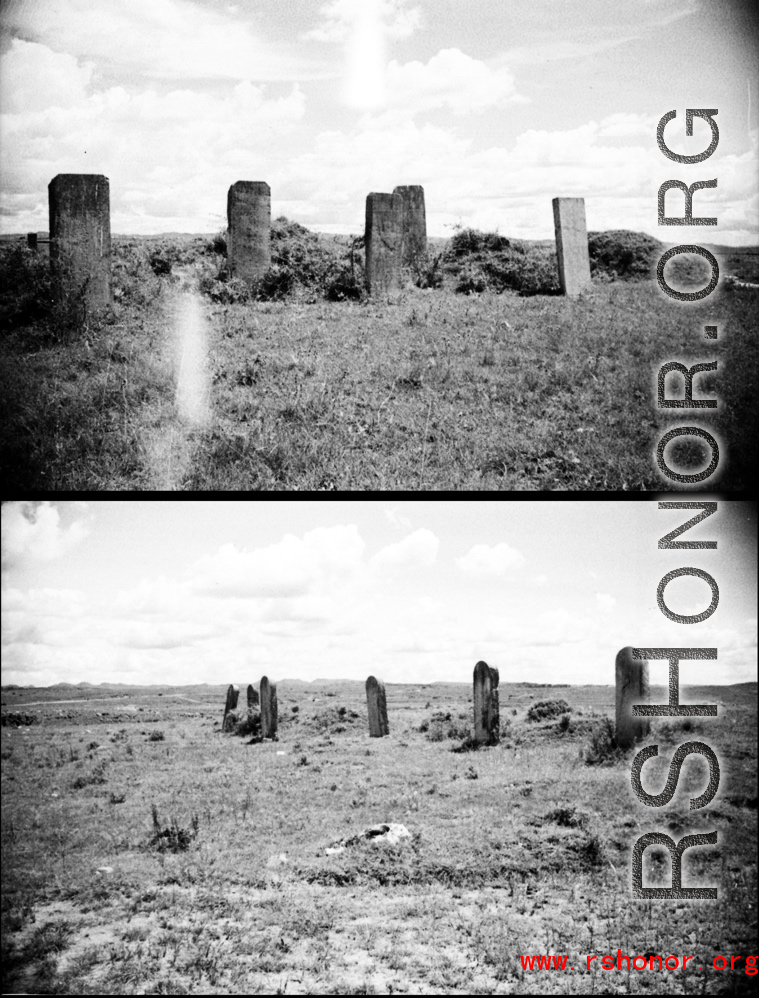 Local gravestones in Yunnan, China, during WWII.