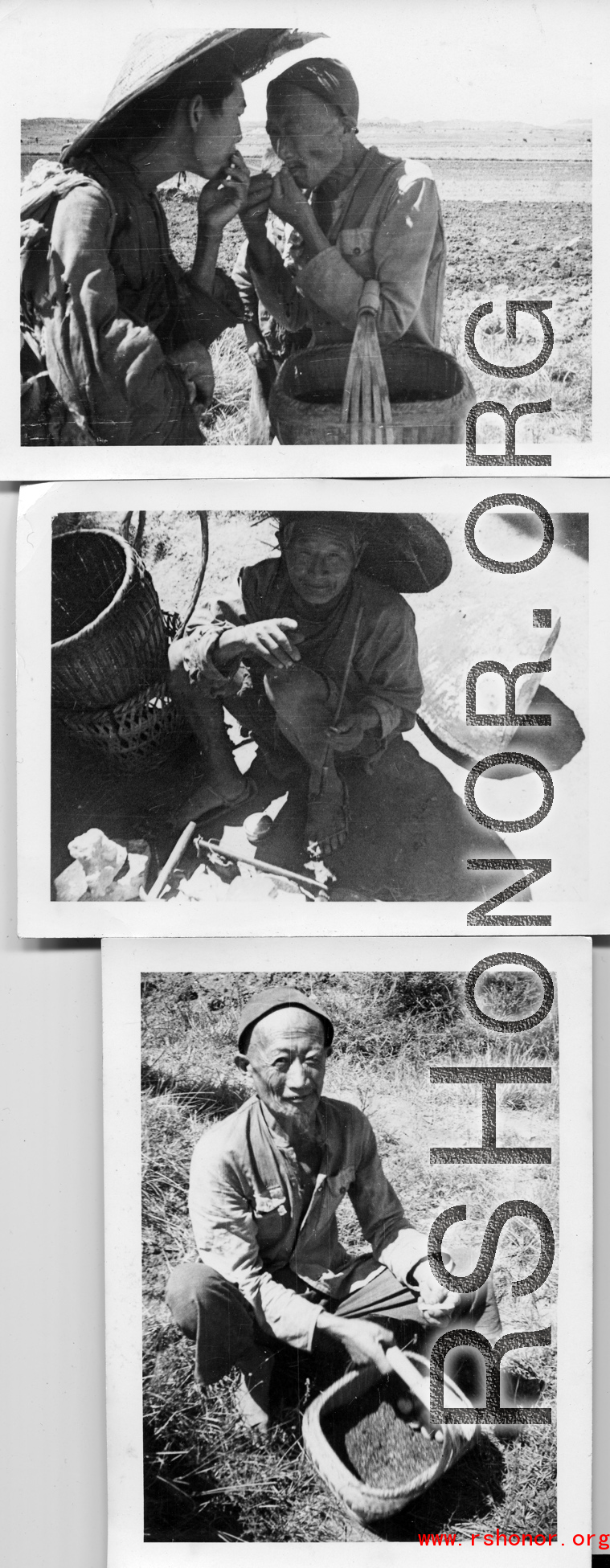 Farm men in rural China near an American base during WWII.