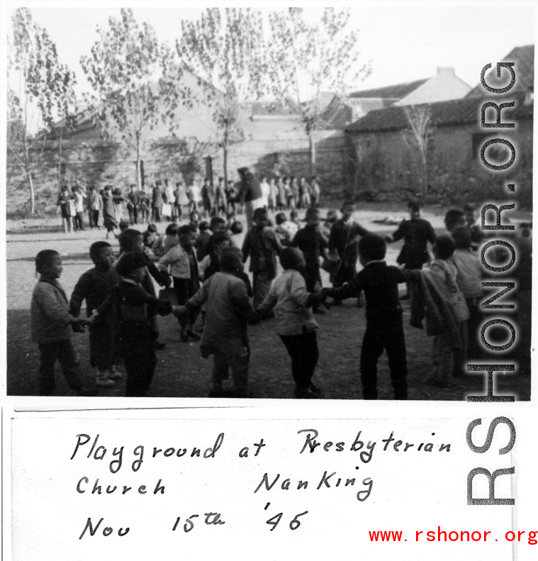 Playground at Presbyterian Church, Nanjing, November 15, 1945.