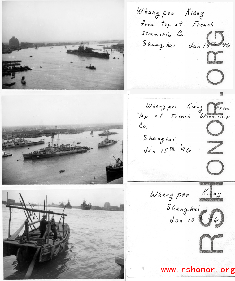 Whangpoo River scenes, in Shanghai, China, during WWII.