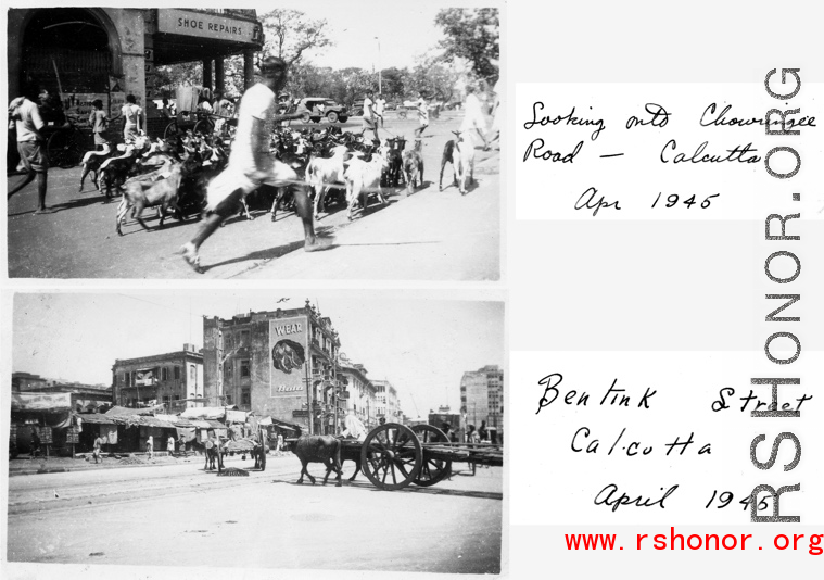 Street scene Calcutta, India, during WWII, April 1945.