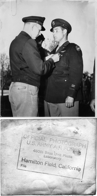 Lt. Mazer receiving an award.