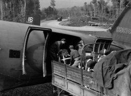 10CU 5G20 8 2ND T.C. AIR SUPPLY SEC.  Loading pre-parachuted boxes for drop into battle zone.