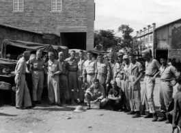 American and Chinese servicemen shortly after retreat of Japanese from Guangxi from Liuzhou after Ichigo, now re-entering areas the Japanese had controlled not long before. This photo is likely from around the larger Liuzhou area.