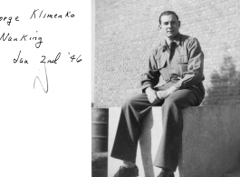 George Klimenko in Nanjing (Nanking), China, during WWII, 1946. January 2nd, 1946.