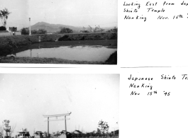 View looking east from Shinto Temple in Nanjing, and view of Temple Arch. November 15, 1945.