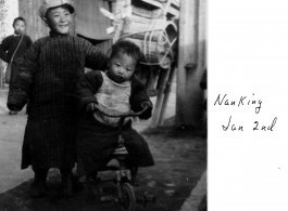 Kids on the street in Nanjing during WWII, January 2nd, 1946.