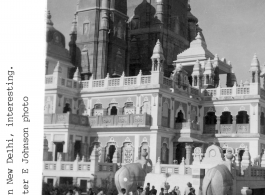 Berla Temple in New Delhi during WWII.  Photo from Walter E. Johnson.