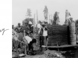 Laborers constructing something in the CBI during WWII.