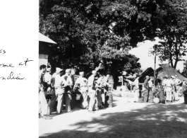 GIs loading the trucks to go home at Kanchrapara, India.  In the CBI during WWII.