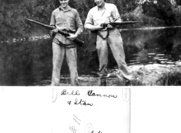 William Cannon and Stanley Kalisch play with rifles in the CBI during WWII.