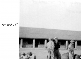 "Hurry up and wait to go home": GIs at a military base in the CBI lined up waiting to return to the US after the war.  Image provided by Michael J. O'Brien.