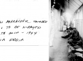 Merrill's Marauders wounded waiting in a hallway at 234th Station Hospital. Chabua, India, 1944. Image provided by Michael J. O'Brien.  In the CBI during WWII. 