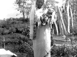 A rural woman and baby in India.  Images provided to Ex-CBI Roundup by "P. Noel" showing local people and scenes around Misamari, India.    In the CBI during WWII.