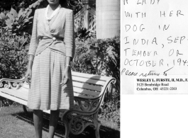 A very western and modernly dressed woman in India in October 1945.  Photo from Wesley L. Furste.  In the CBI during WWII. 