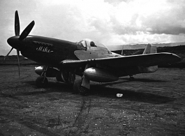 The P-51 fighter, "Mike." C/C Ballew, pilot Hobart. In China during WWII.