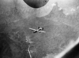 A B-24 in the air in the CBI.  From the collection of Robert H. Zolbe.