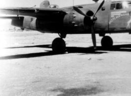 The B-25 "Hotcha-Mama" in the CBI during WWII.   From the collection of Robert H. Zolbe.