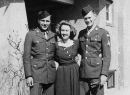 American officers and cute gal stateside. Nic Dekker, Dorothy Vandergray, and Lescher Dowling. During WWII.