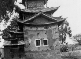 A temple, ancestral hall, church, or similar building in SW China during WWII.