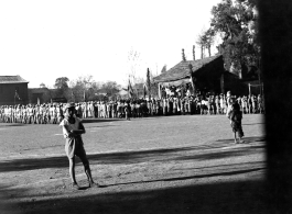 Chinese soldiers during rally, receiving shooting and other martial skills awards.