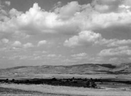 Yangkai air base, Yunnan province, China.  Note the B-24 in the revetment  on the right.