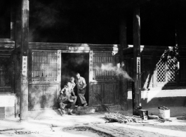 Cooking and hanging out near Camp Schiel in Yunnan, China, during WWII.