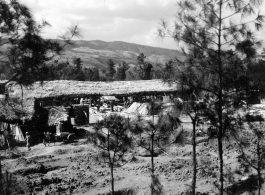 GI explorations of the hostel area at Yangkai air base during WWII: Saw mill.