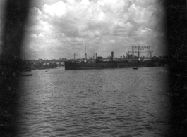 Ships in the port of Ceylon during WWII.