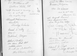 The wartime notebook of S/Sgt. Tom L. Grady. In his notebook, as a talented and curious young artist while in the CBI, he recorded scenes and vignettes that he saw in his life. He also recorded names and contact info for the people he met.  List of acquaintances.