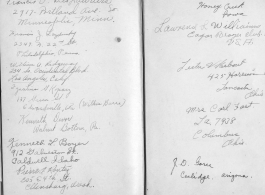 The wartime notebook of S/Sgt. Tom L. Grady. In his notebook, as a talented and curious young artist while in the CBI, he recorded scenes and vignettes that he saw in his life. He also recorded names and contact info for the people he met.  List of acquaintances.