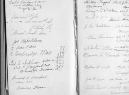 The wartime notebook of S/Sgt. Tom L. Grady. In his notebook, as a talented and curious young artist while in the CBI, he recorded scenes and vignettes that he saw in his life. He also recorded names and contact info for the people he met.  List of acquaintances.