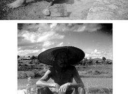 A farmer resting in a field in Yunnan during WWII.