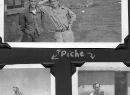 Vern Martin and Robert Piche pose on base at Yunnan, China. During WWII.