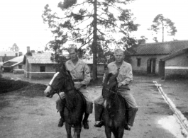 GIs on horse ride during R&R at Darjeeling, India. 2005th Ordnance Maintenance Company, 28th Air Depot Group, in India during WWII.