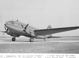 Aircraft flown by Richard D. Harris during WWII--C-46 Commando.