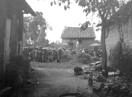 People gathered for corvee labor (or for market day) at Zhanyi, Yunnan, China, during WWII.