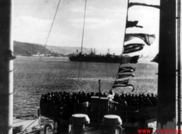 GIs on ship on the way back to the US after the war. The ship is probably the SS Marine Raven.