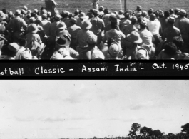 GI football game in Assam, India, during WWII, October 1945.