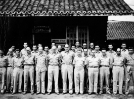 Group of American officers at a base somewhere in China during WWII.