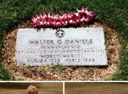 Remembering at the marker for Walter G. Daniels in Honolulu, Hawaii, Plot C, Grave 140.