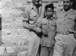 William Mitchener, Robert Zolbe, and houseboy in the CBI, in China.