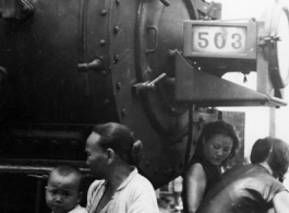 Chinese civilian evacuation in Guangxi province, China, during WWII, during the summer or fall of 1944 as the Japanese swept through as part of the large Ichigo push.