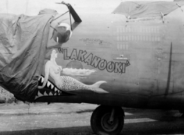 The B-24J "Lakanooki" in the CBI during WWII.  Serial #42-73244.