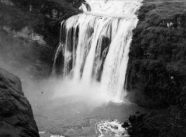 The Huangguoshu falls, near Anshun city, Guizhou province, China, during WWII.