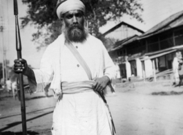 A temple guard in Assam, India, 1944.