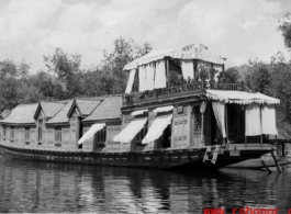 Houseboat "Hotel" on the lake at Kashmir, India, during WWII.