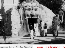 Entrance to Birla Temple, India, during WWII.  Photo from Laurence Vilars.